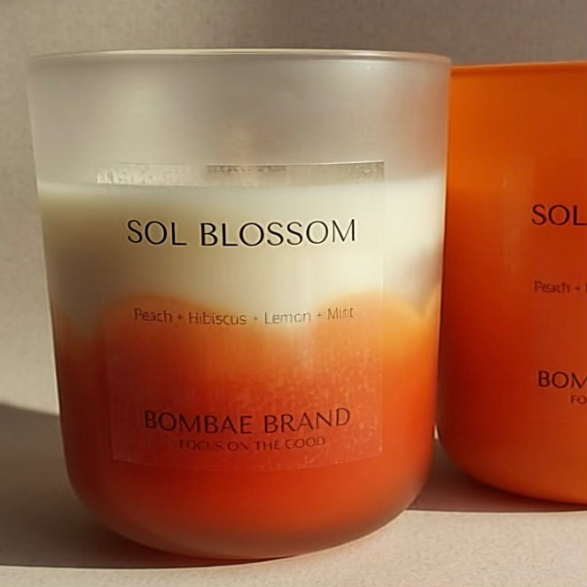 SOL BLOSSOM - Hibiscus + Peach soy candle by Bombae Brand