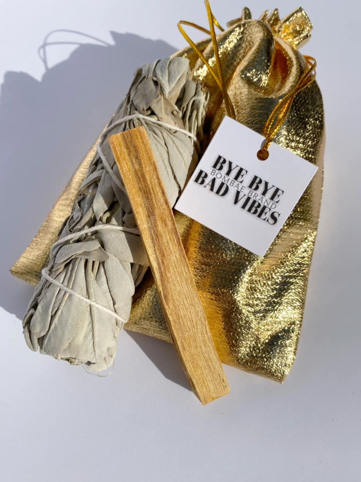 White Sage and Palo Santo Bundle IN GOLD BAG