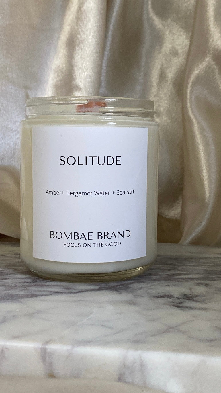 SOLITUDE- AMBER + BERGAMONT WATER (ODOR NEUTRALIZING) CANDLE