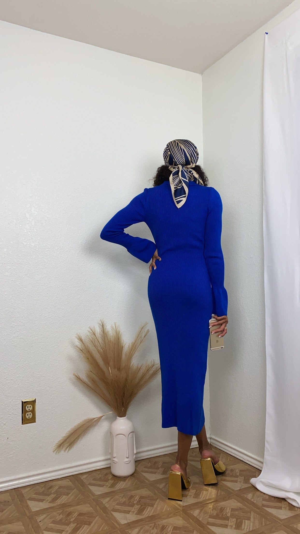 Kelly ribbed dress (BLUE)
