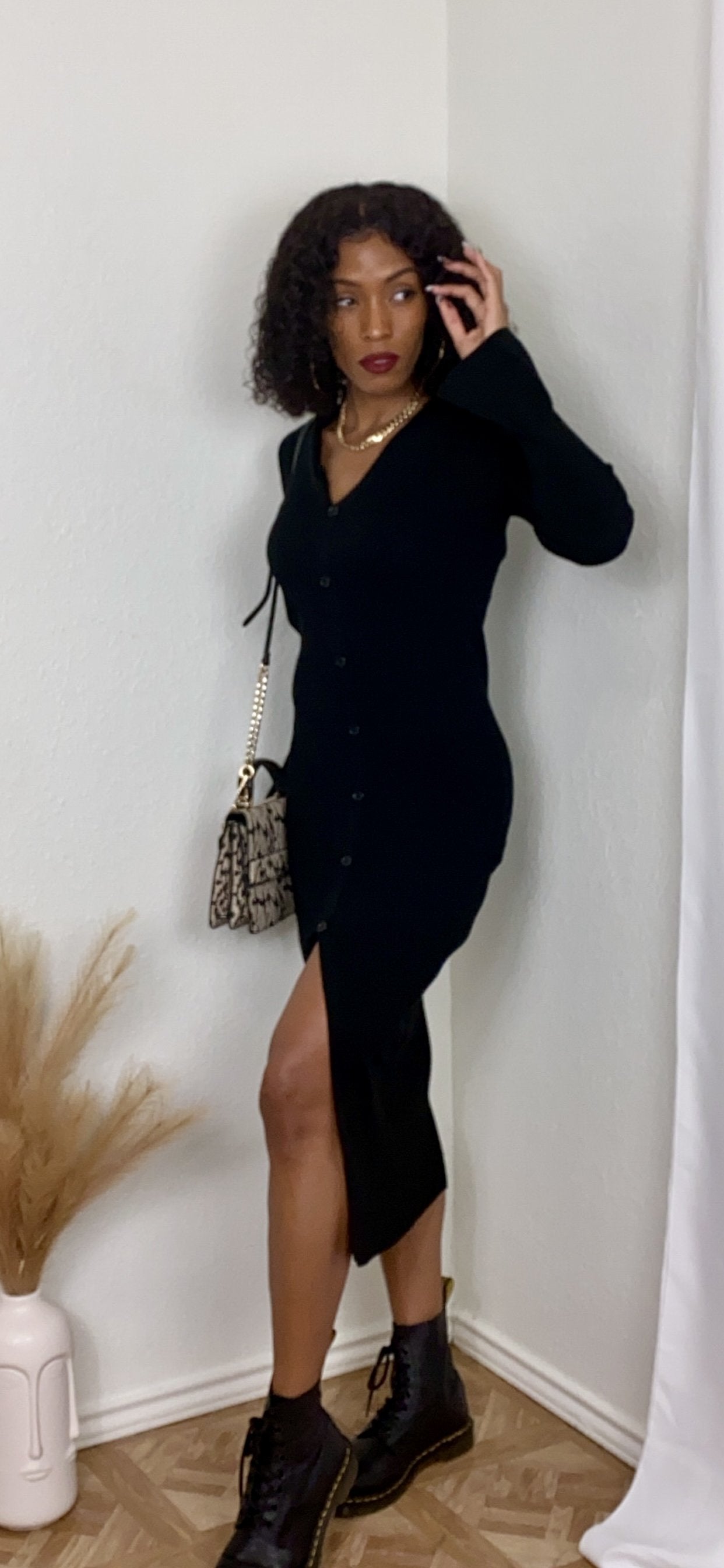 Kelly ribbed dress (BLACK)