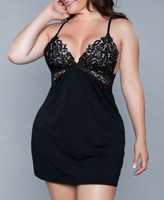 night gown with floral lace design