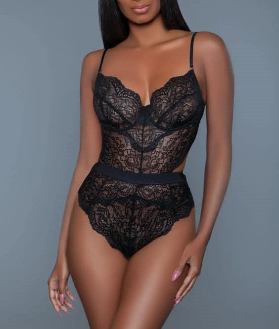 lace bodysuit (BLACK)